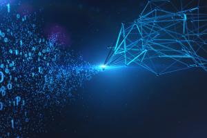 Color graphic representing computer networks