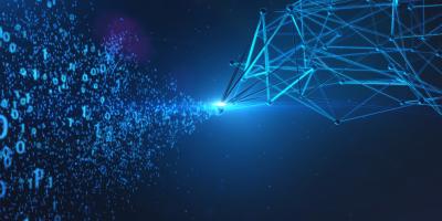 Color graphic representing computer networks