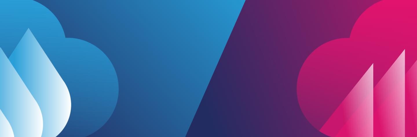 Navy, blue, and pink gradients with Drupal and Marketing Cloud