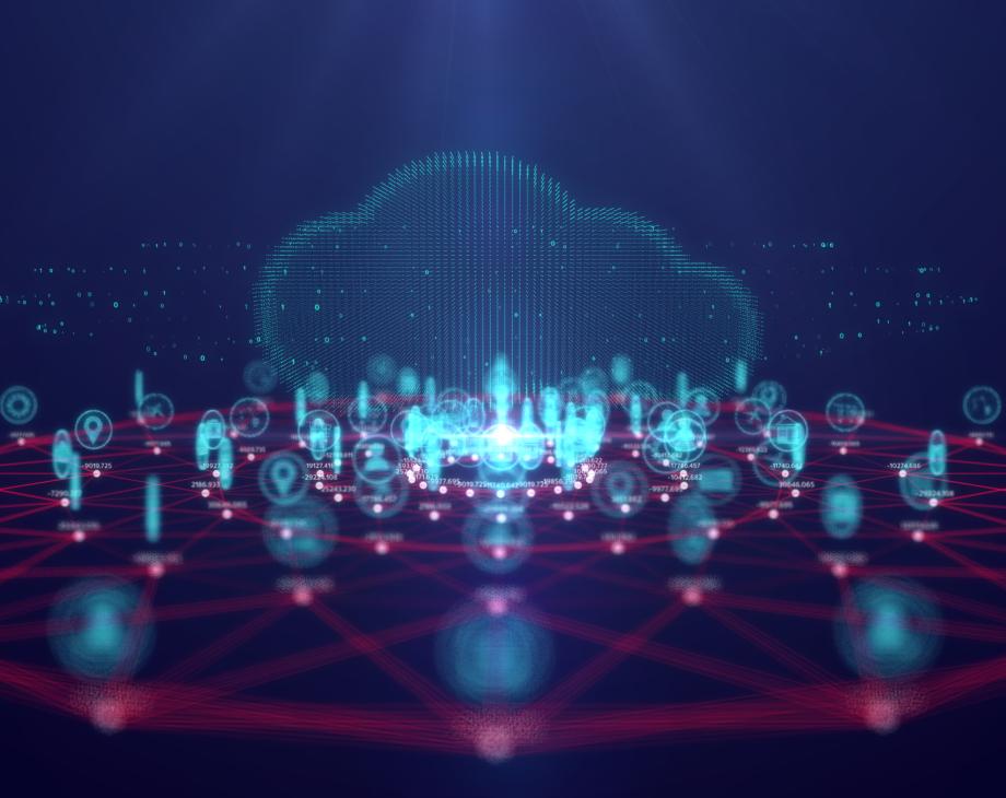 Abstract image of cloud and data connections