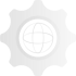 [Icon - White] Globe Inside Gear
