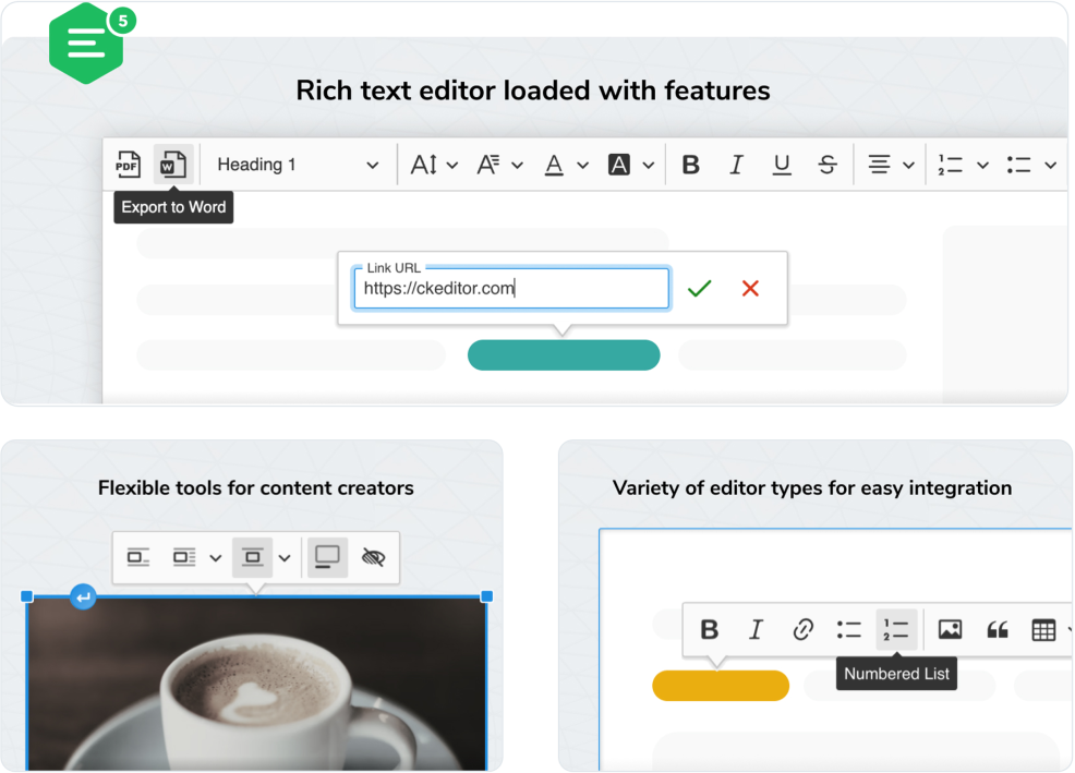 Screenshot of CKEditor 5 in open source platform Drupal 10