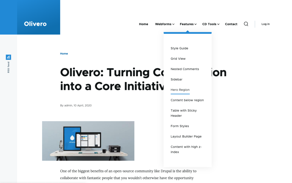 Screenshot of the Drupal Olivero theme