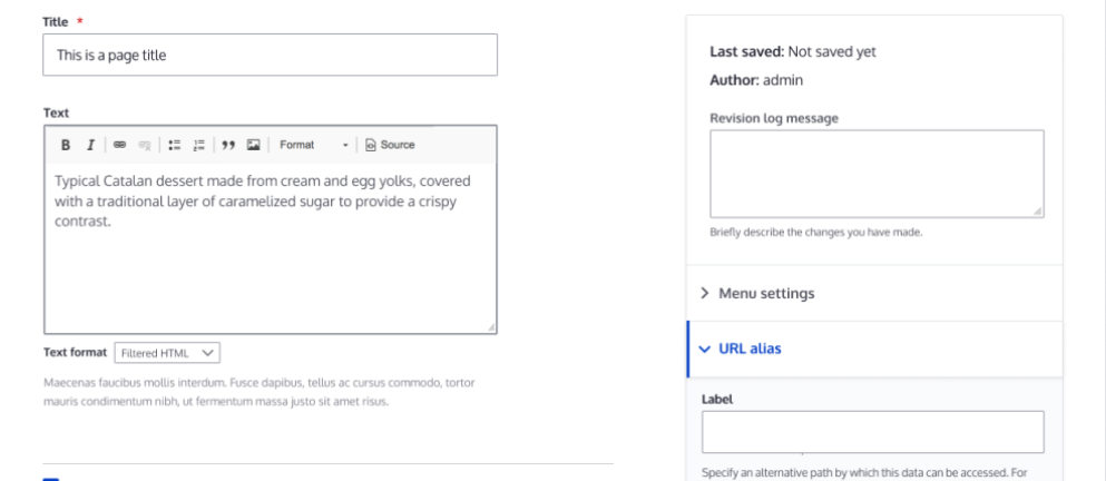 Screenshot of Claro back end in Drupal 10